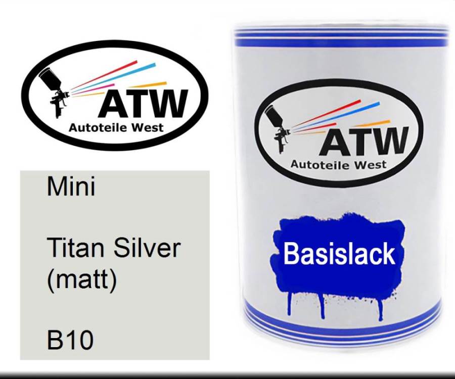 Mini, Titan Silver (matt), B10: 500ml Lackdose, von ATW Autoteile West.